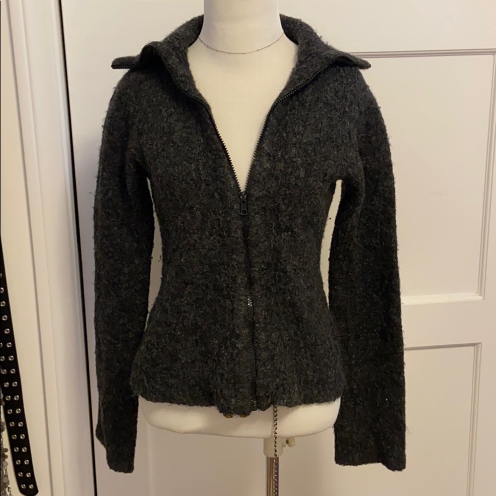 Designer Club Monaco Grey zip up sweater!!!